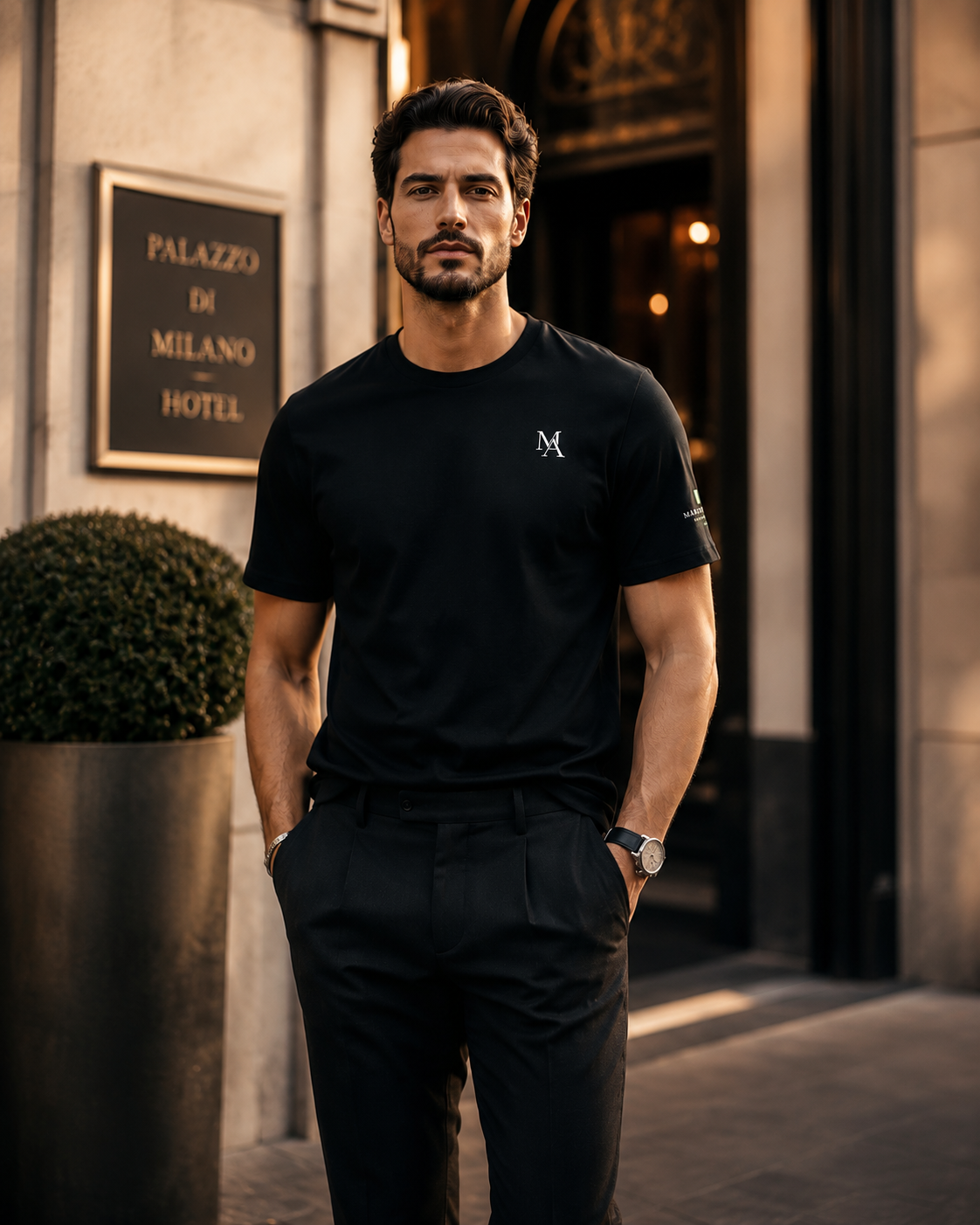 Monogram Organic T-Shirt | Marco Abelli Italian Essence