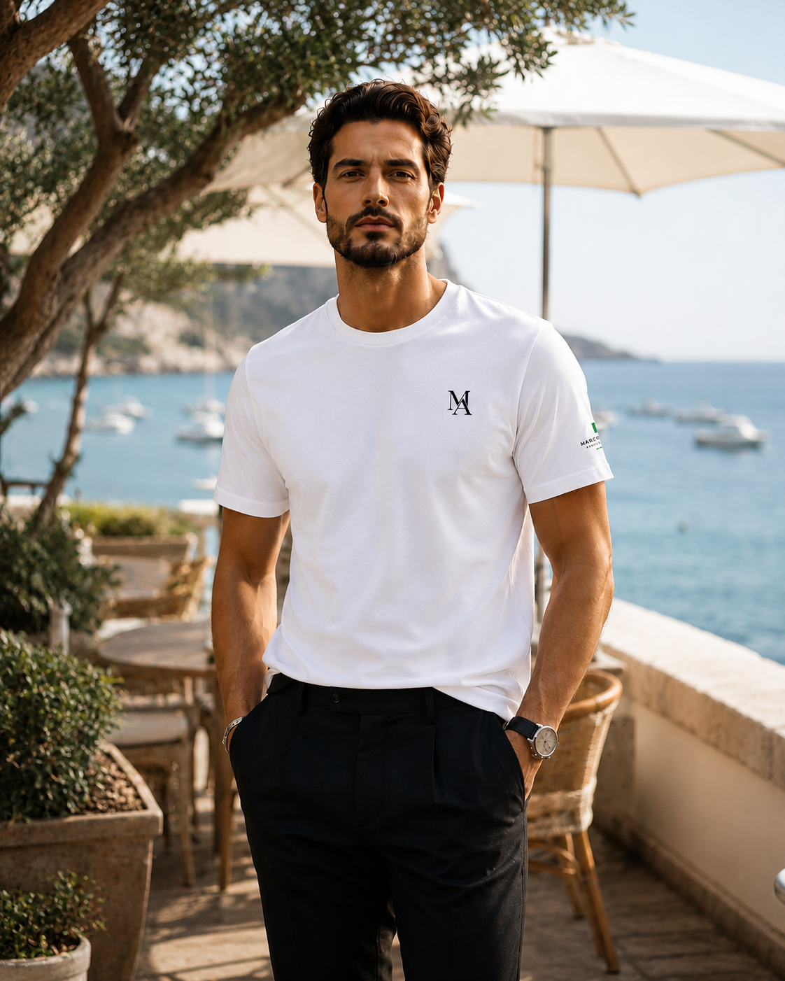 Monogram Organic T-Shirt | Marco Abelli Italian Essence